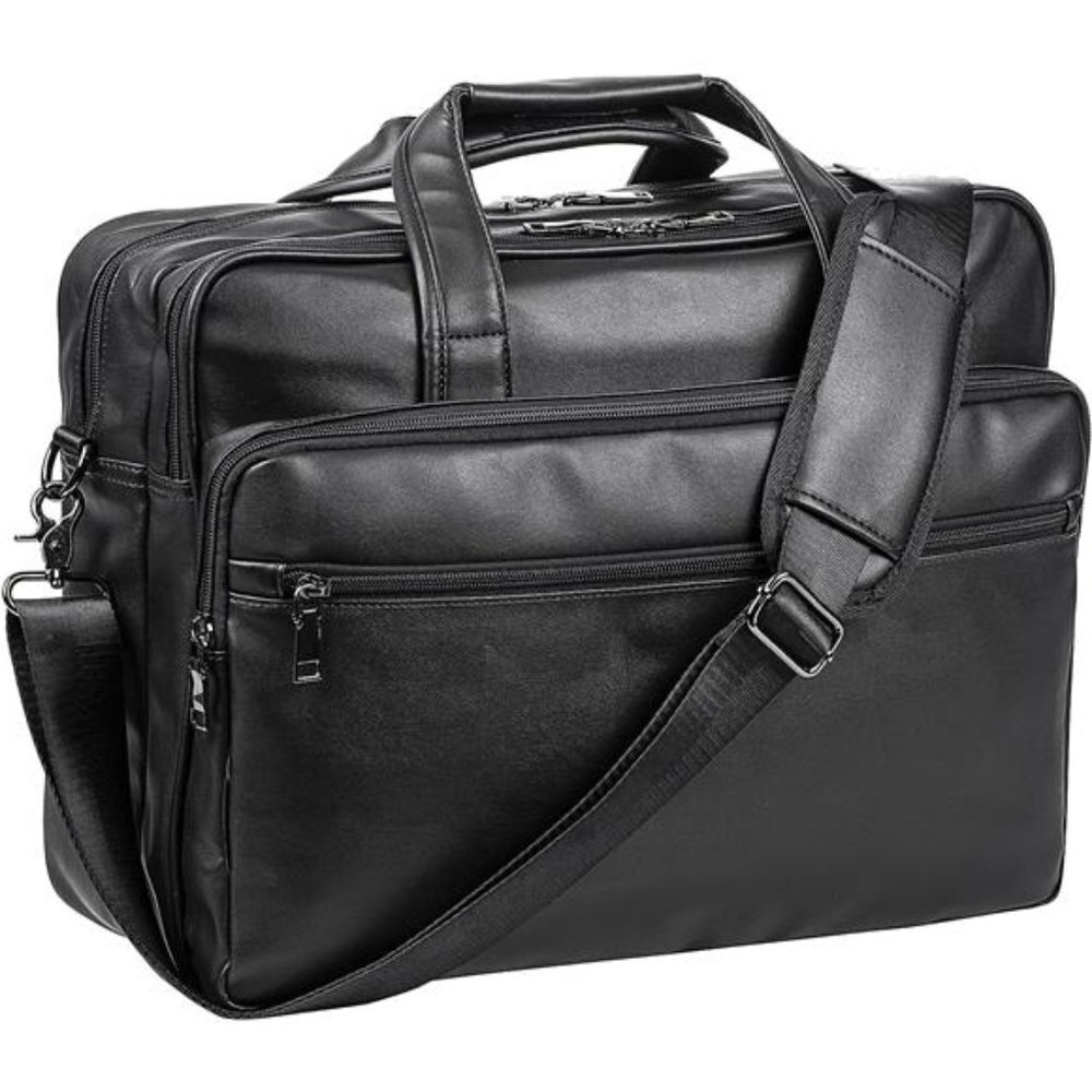 Leather Laptop Bag, 15.6 "/ 17.3 " Messenger Briefcase Handbag For Men